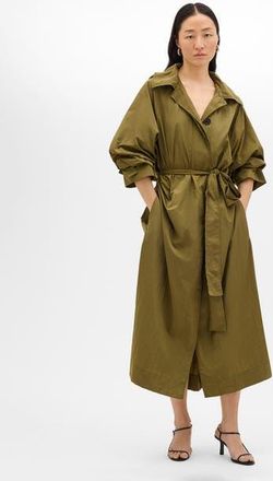 Another Tomorrow Recycled Nylon Trench in Olive at Nordstrom, Size Medium