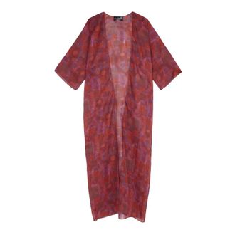 Cortana Nina- lang jack in ramie indira print- - Dames - Kimonos - Rood - L - Overhemden