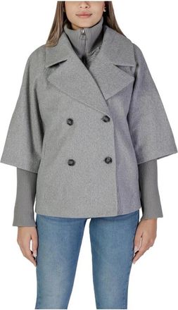 Jacqueline de Yong Grijze Polyester Herfst/Winter Damesjas - Dames - Zomerjassen - Grijs - M - Polyester - Jassen