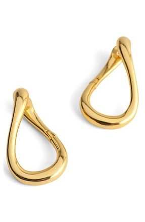 Madewell Front/Back Twisted Large Hoop Earrings in Antique Gold at Nordstrom