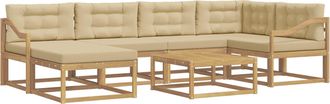 vidaXL Conjunto De Sof&aacute;s De Exterior 7 Uds. Y Beige Vidaxl