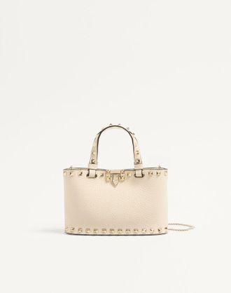 Valentino Garavani Rockstud Mini Shopping Bag In Grainy Calfskin Wo
