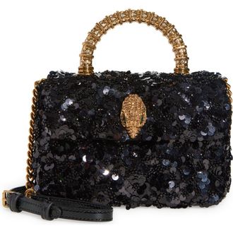 Kurt Geiger Mini Kensington Sequin Top Handle Bag in Charcoal at Nordstrom Rack