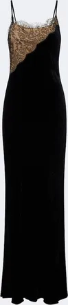 Stella McCartney Lace-trimmed velvet gown