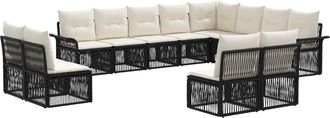 vidaXL Conjunto De Sof&aacute;s De Jard&iacute;n 12 Uds. Negro Rat&aacute;n Sint&eacute;tico Vidaxl