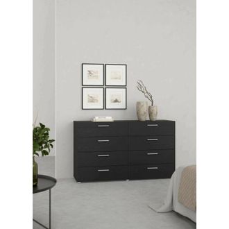 Dmora Dmora - Aparador Phethai, Buf&eacute; De Sal&oacute;n, Aparador De Sal&oacute;n, Despensa De Cocina, 140x40 H82 Cm, Negro