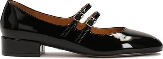 Kazar Zwarte- zwarte Mary Jane pumps met twee bandjes - Dames - Pumps - Zwart - 36 EU - Leer - Schoenen
