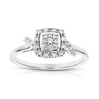 Vir Jewels 1/6 cttw Lab Grown Diamond Ring in Sterling Silver For Women