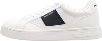 A|X Armani Exchange Mens London Sneaker, Off White Deep Navy, 7 UK