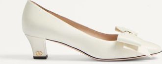 Valentino Garavani D&eacute;collet&eacute; Bowow In Capretto 45Mm Donna AVORIO 35.5