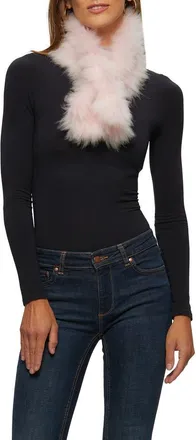 Gorski Knit Genuine Shearling Pull-Through Scarf in Pink at Nordstrom