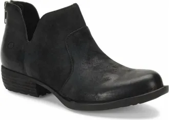 Born Womens Kerri Ankle Leather Boots In Black Distressed