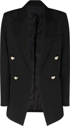 Lanvin Zwarte Wollen Blazer Juweelknopen - Dames - Blazers - Zwart - S - Wol - Jassen