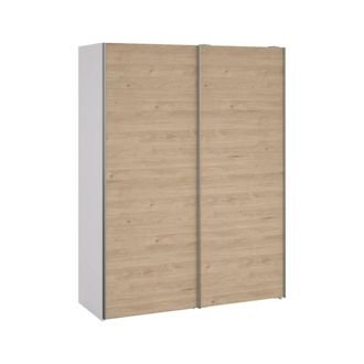 Dmora Dmora - Armario 2 Puertas Maurice, Muebles De Dormitorio, Vestidor, Armario De Ropa, 150x61 H200 Cm, Blanco Y Roble