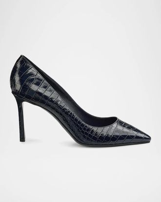 Jimmy Choo London Romy 85MM Croc-Embossed Leather Pumps