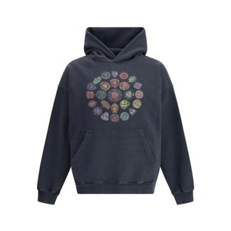 Balenciaga Hoodies, male, Black, Size: XL Spiral Crest Graphic Hoodie