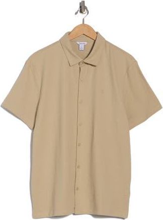Calvin Klein Seersucker Button Front Polo in White Pepper at Nordstrom Rack, Size Xx-Large