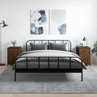 vidaXL Vidaxl - Mesitas De Noche 2 Uds Contrachapada Roble Marr&oacute;n 40x42x60 Cm