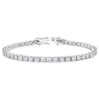 LuvMyJewelry 15Luv 10K White Gold Lab Grown Diamond Tennis Bracelets - 11.16 Carats at Nordstrom, Size 8