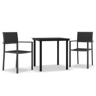 Berkfield Home 3 Piece Garden Dining Set Black