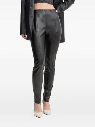 HUGO BOSS panelled leather trousers - Black