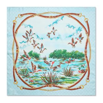Gucci Printed Silk Twill Carr&eacute;, Blue