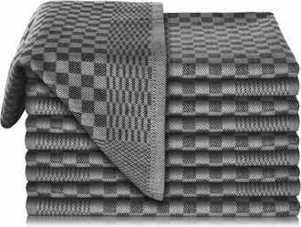 OEM Juego De 10 Pa&ntilde;os De Cocina De Primera Calidad - 100% Algod&oacute;n Superabsorbente 70 X 45 Cm - Negro