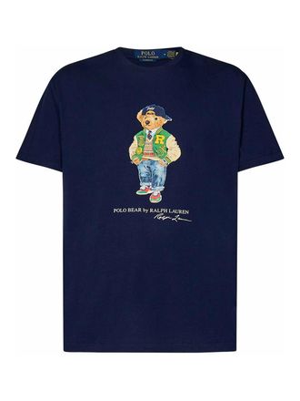 Polo Ralph Lauren Classic-Fit Navy Blue Cotton Jersey Polo Bear