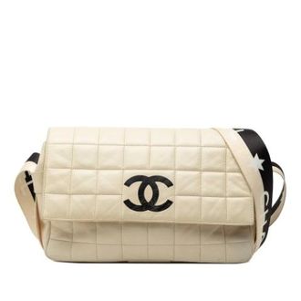 Chanel Pre-owned Cross Body Bags, female, White, Size: ONE SIZE Pre-owned Leather crossbody-bags