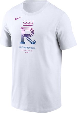 Nike Kansas City Royals City Connect Large Logo Nike Mens MLB T-Shirt in White | N19910AROY-SCA