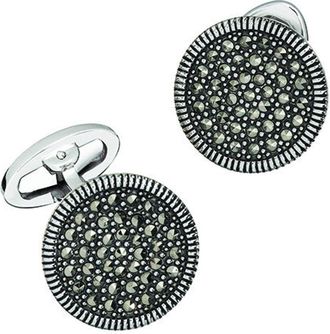 Jan Leslie Round Marcasite Pave Sterling Cufflinks in Grey at Nordstrom