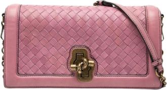 Bottega Veneta Pre-owned Cross Body Bags, female, Pink, Size: ONE SIZE Pre-owned Leather Crossbody Bag