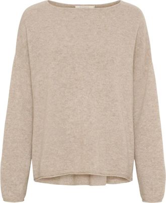 BTF-CPH Ronde hals Kasjmier Pullover - Dames - Cashmere truien - Beige - S - Kasjmier - Truien & Vesten