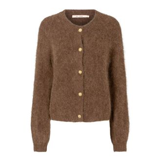 Rue de Femme RUE de FEMME, Cardigans, female, Brown, Size: 2XL NewLeonora Knit Sweater Bitter Chocolate