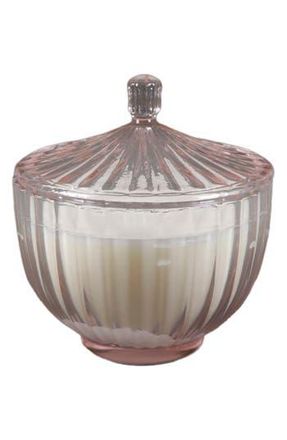 Flora Bunda Ribbed Glass Apothecary Candle in Pink at Nordstrom Rack