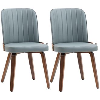 HOMCOM Sillas de comedor 47.5x57x85 cm gris