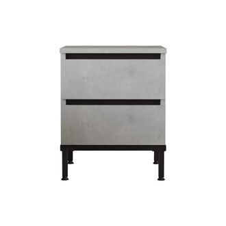 Mobili Rebecca Mesita de noche con 2 cajones, gris claro y negro