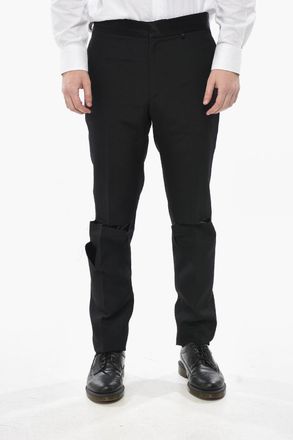 Givenchy Pantaloni in Lana con Dettagli Cut-out in Satin Givenchy
