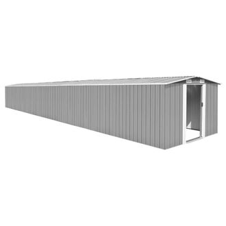 Berkfield Home Garden Shed Grey 257x990x181 cm Galvanised steel | Size: 257 x 990 x 181 cm