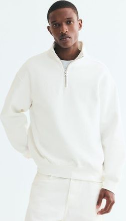 H&M Loose Fit Half-zip Sweatshirt in Cream at Nordstrom, Size Xx-Large