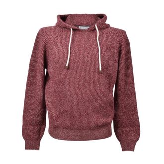 Brunello Cucinelli Red Cashmere Blend Knit Hoodie, Brand Size 52 (US Size 42)