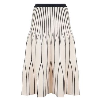 Elisabetta Franchi Midi Skirts, female, Beige, Size: L Gonna midi geometric