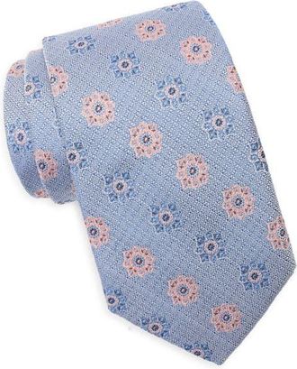 Nordstrom Atwood Medallion Cotton Jacquard Tie in Blue Medallion at Nordstrom