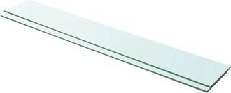 vidaXL Shelves 2 pcs Panel Glass Clear 100x15 cm Vidaxl