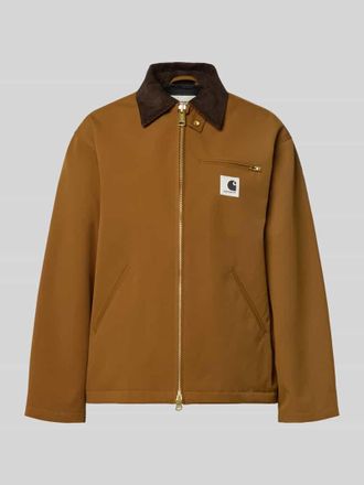Carhartt Work in Progress Jacke mit Stehkragen und Zweiwege-Rei&szlig;verschluss Modell Clark in Cognac, Gr&ouml;&szlig;e XS