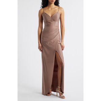 Emerald Sundae Jersey Column Gown in Coco at Nordstrom, Size X-Small