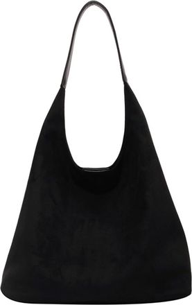 Generic Women Suede Shoulder Bag Retro Single Shoulder Bag Large Capacity Stylish Commuting Bag Solid Color Vintage Hobo Bag Hasp Closure Outdoor Travel Bag (