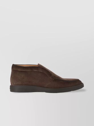 Santoni dragon suede ankle boots with round toe