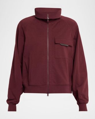 Brunello Cucinelli Monili-Pocket Light Fleece Travel Jacket