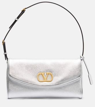 Valentino Garavani DeVain Small metallic leather shoulder bag